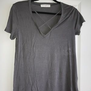Very soft t-shirt, charcoal grey.